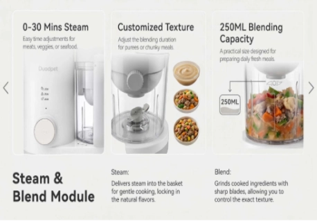 DUODPET PFM2711 steam and blend controls for fresh pet food DUODPET PFM2711 steam and blend controls for fresh pet food